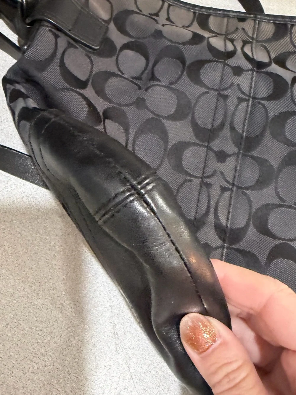 Coach shoulder bag slight fading at top of bag reflects price